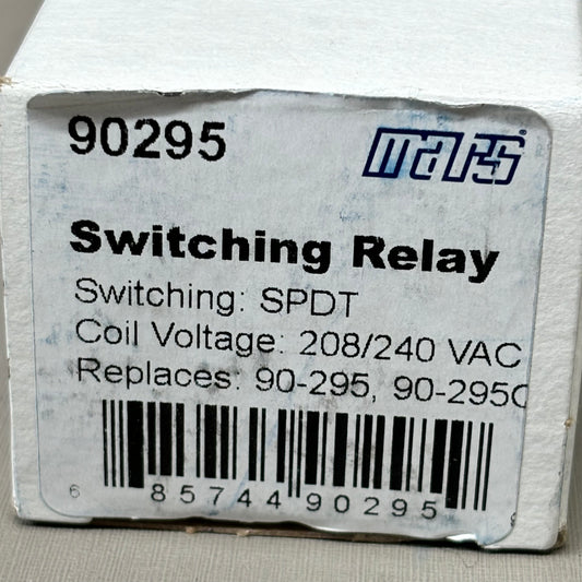 MARS Switching Relay Coil Voltage 208/240 VAC 18 Rating Amps Quick Connect 90295