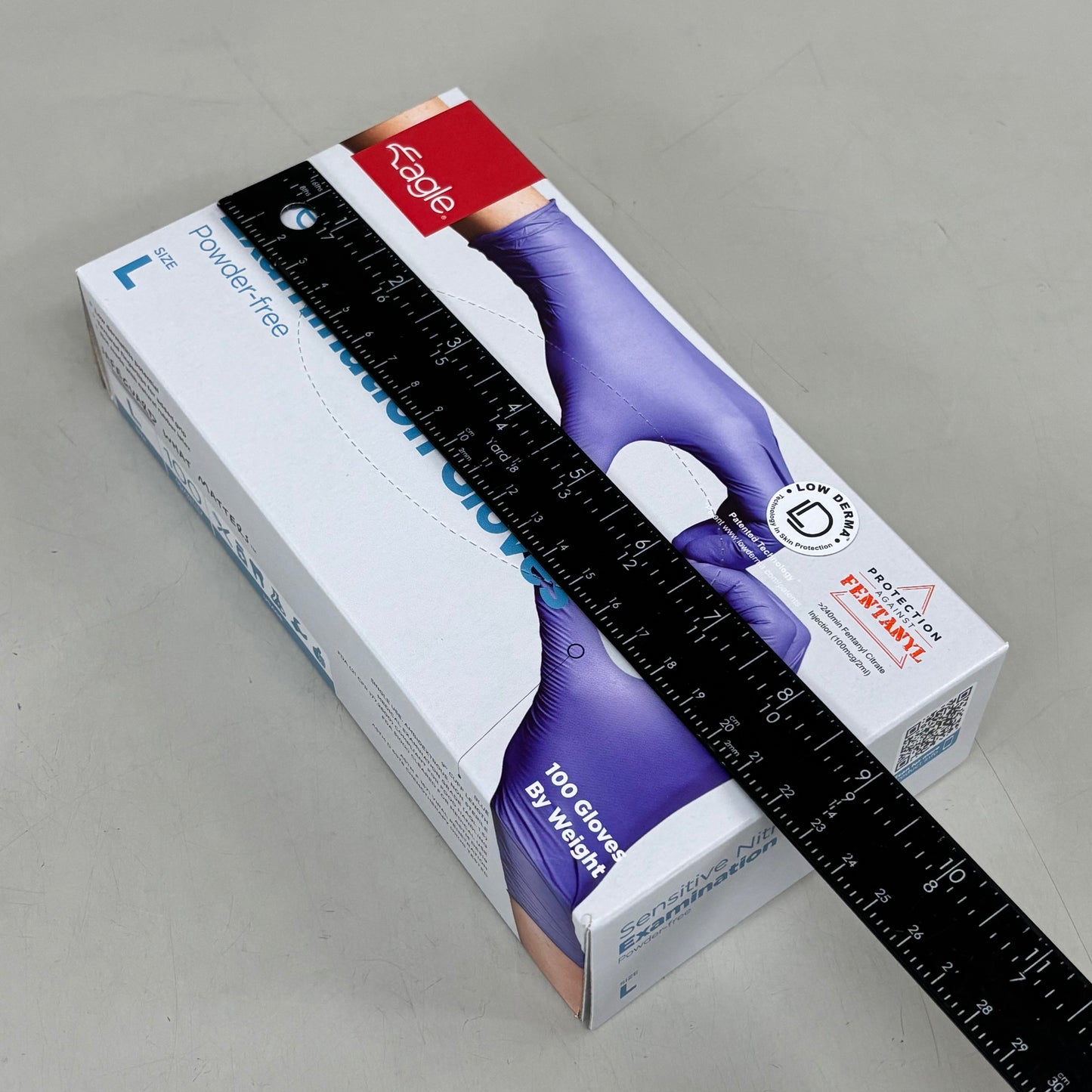 ZA@ EAGLE (10 BOXES, 100 GLOVES EACH) Sensitive Nitrile Examination Gloves Sz L Blue As-is