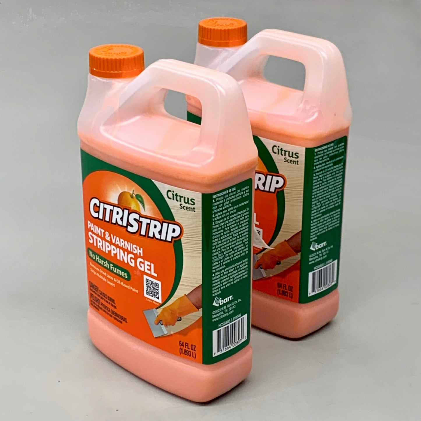 CITRISTRIP (2 PACK) Paint & Varnish Stripping Gel No Harsh Fumes 64 oz Bottle HCSG803