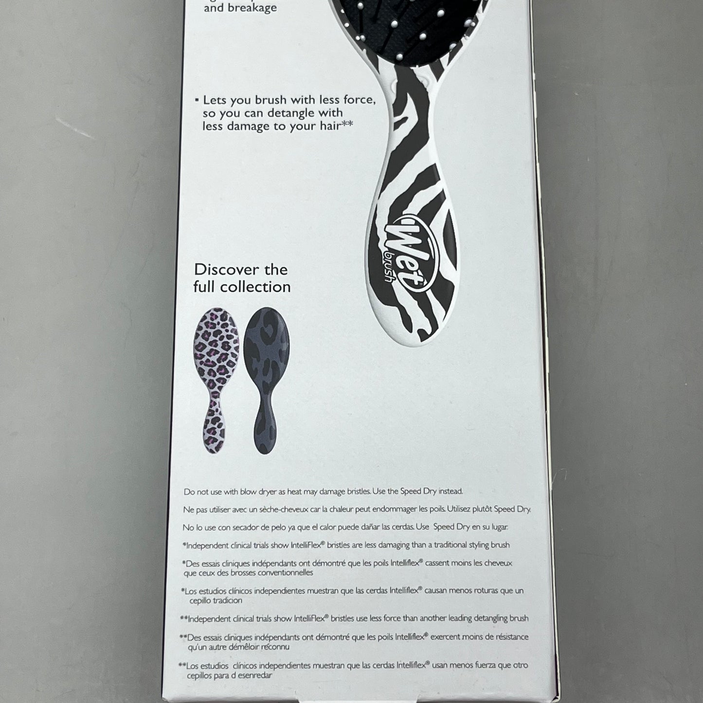 WET BRUSH (3-PACK!) Original Detangler Zebra Print Black/White GYSPB830SAFA