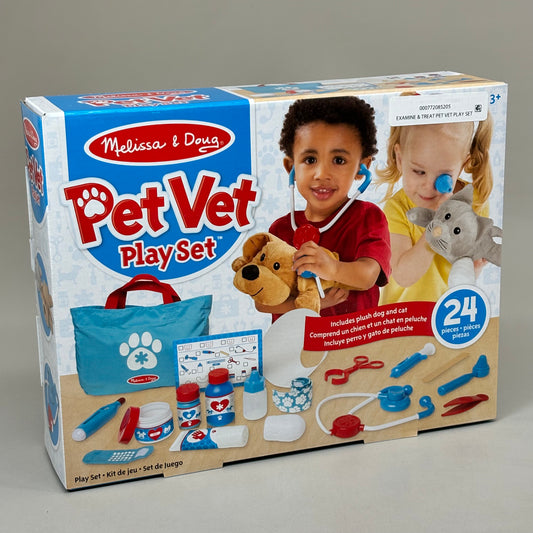 MELISSA & DOUG Pet Vet Play Set Veterinarian Role Playing Accessories 24 PCS 8520