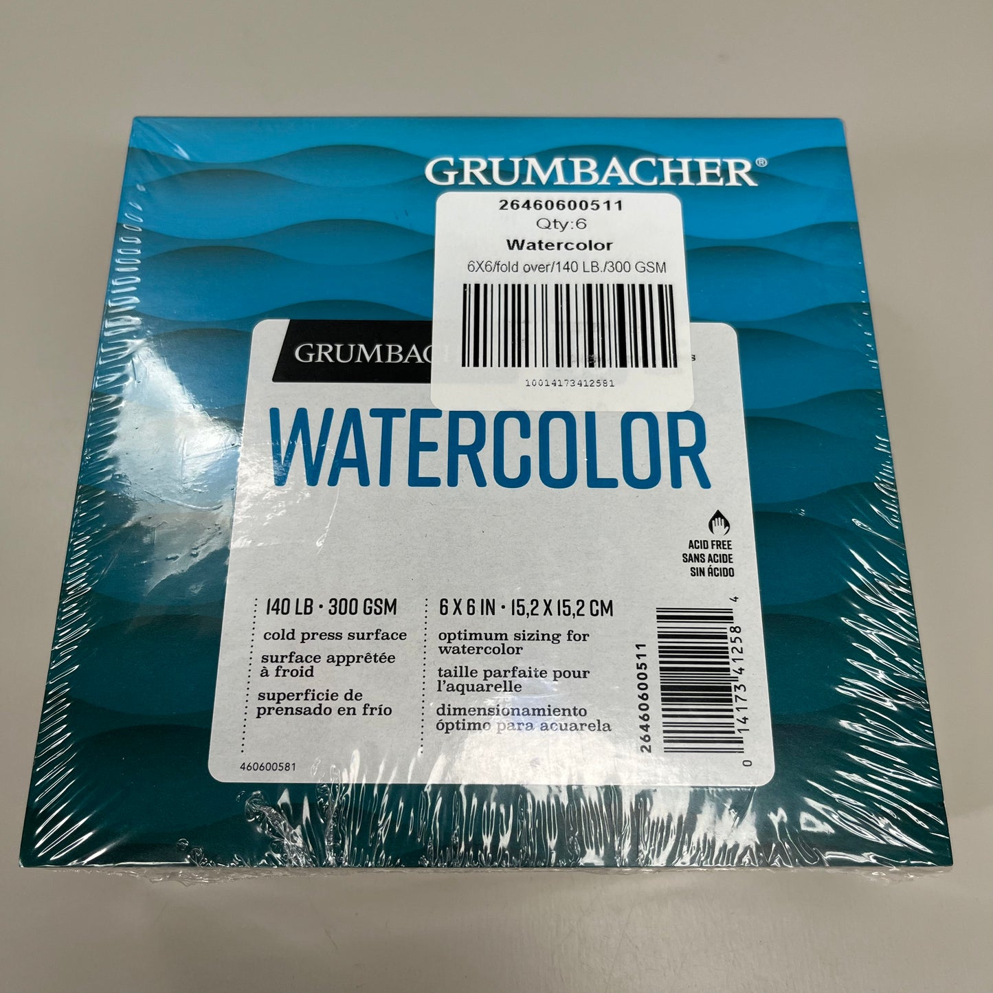 GRUMBACHER 6-PACK! 75 Watercolor sheets 6 x 6" (New)