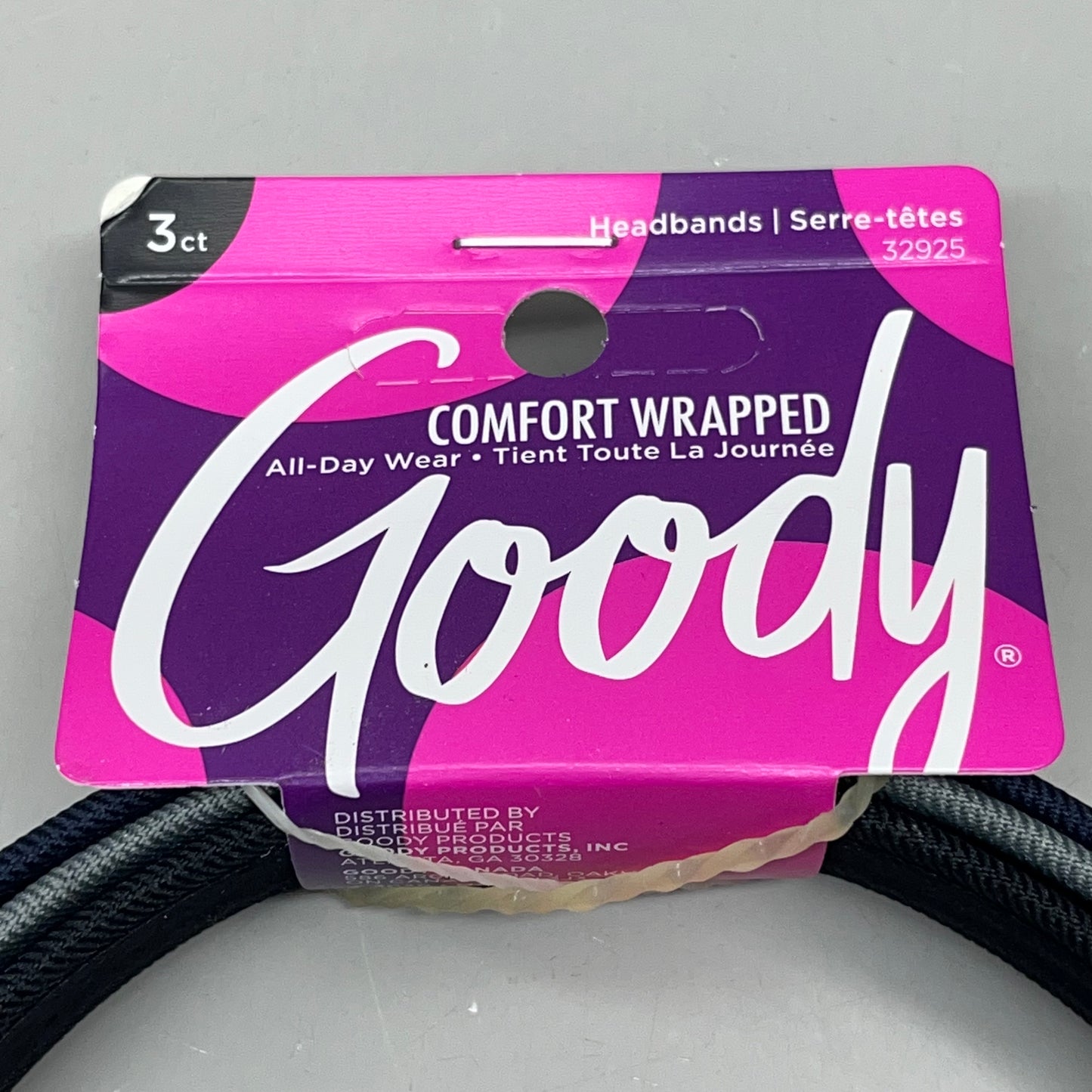 GOODY Comfort Wrapped All-Day Wear Headband Black/Navy/Grey 3000755