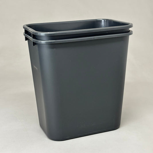 ZA@ COASTWIDE PROFESSIONAL (2 PACK) Indoor Trash Can Without Lid 7 Gal Black CW56429 I