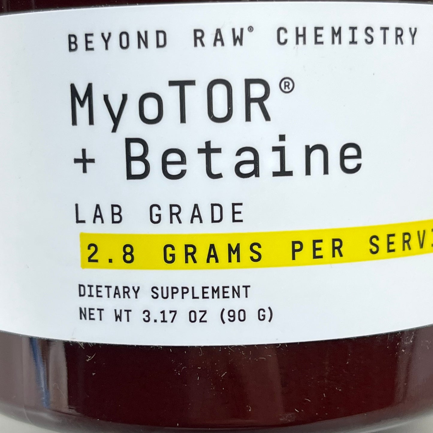 BEYOND RAW Chemistry Labs MyoTOR & Betaine Lab Grade 3.17 oz. 90g 364420 Exp: 10/24 (New)