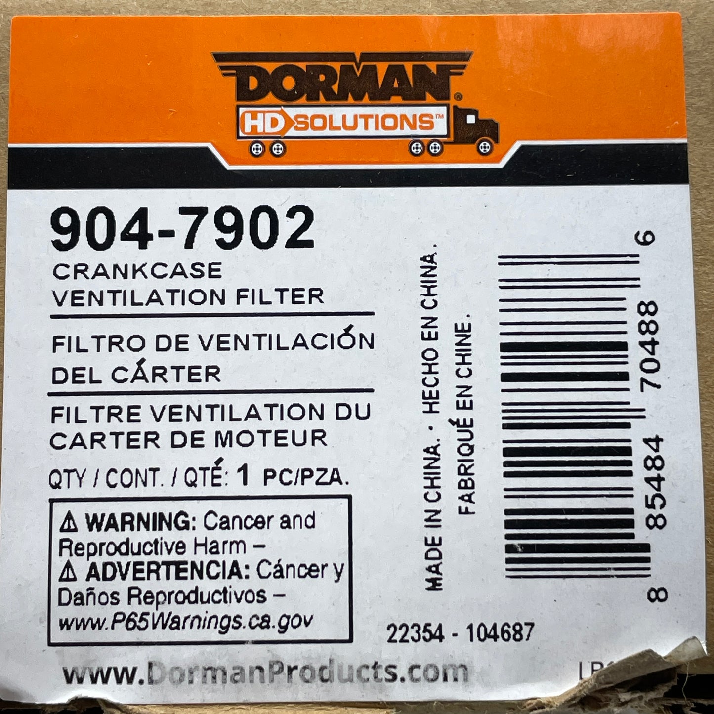 DORMAN Crankcase Ventilation Filter 904-7902