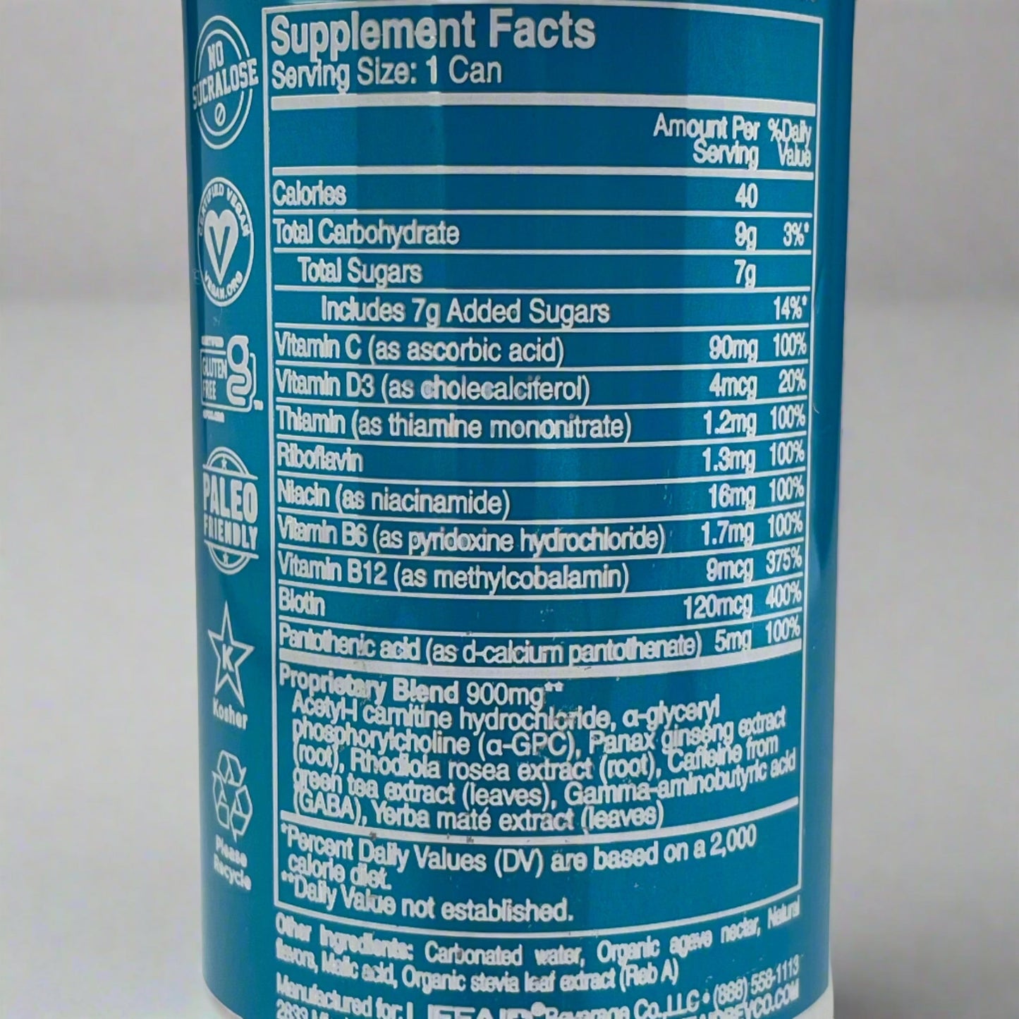 ZA@ FITAID (12 PACK) FocusAid Melon Maté BrainBoost 40 Cal 100mg Caffeine 12 oz 10/25 D