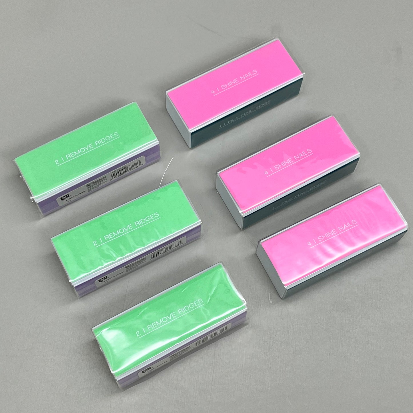 WALGREENS (6 PACK!) 4-Way Nail Buffer 3 1/2" Multi-Color WIC 254461
