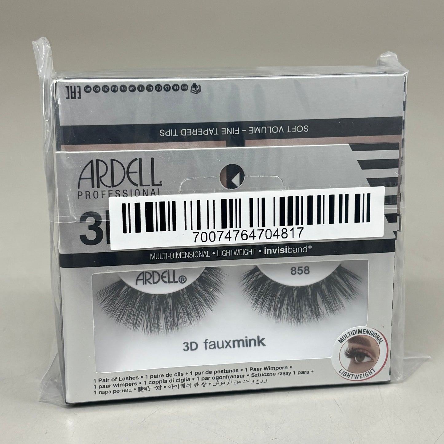 ARDELL (4 PACK, 1 PAIR EACH) 3D Fauxmink Multi-Dimensional Rounded Eyelashes 858