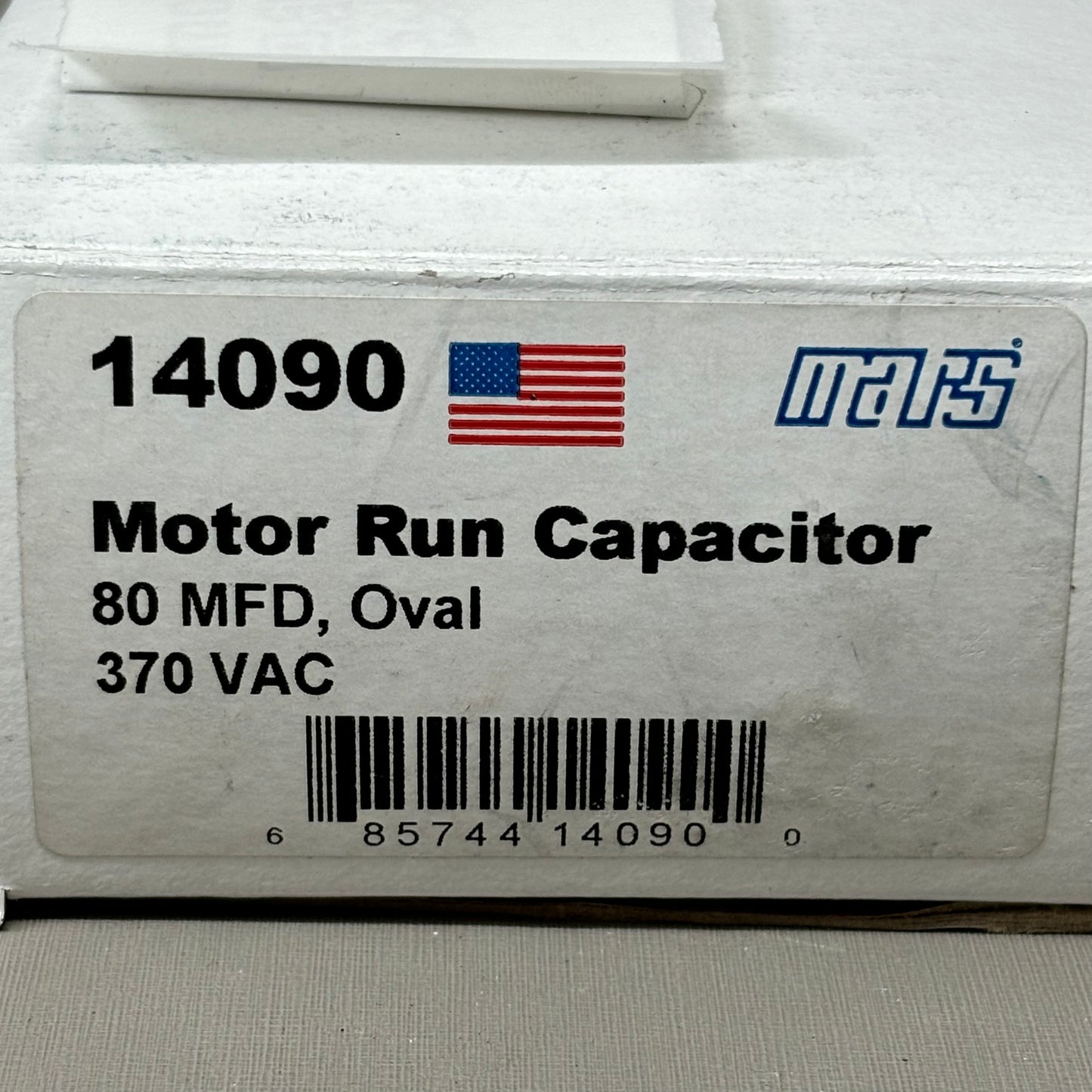 MARS Motor Run Capacitor 80MFD Oval 370 VAC Single Capacitance Made in USA 14090