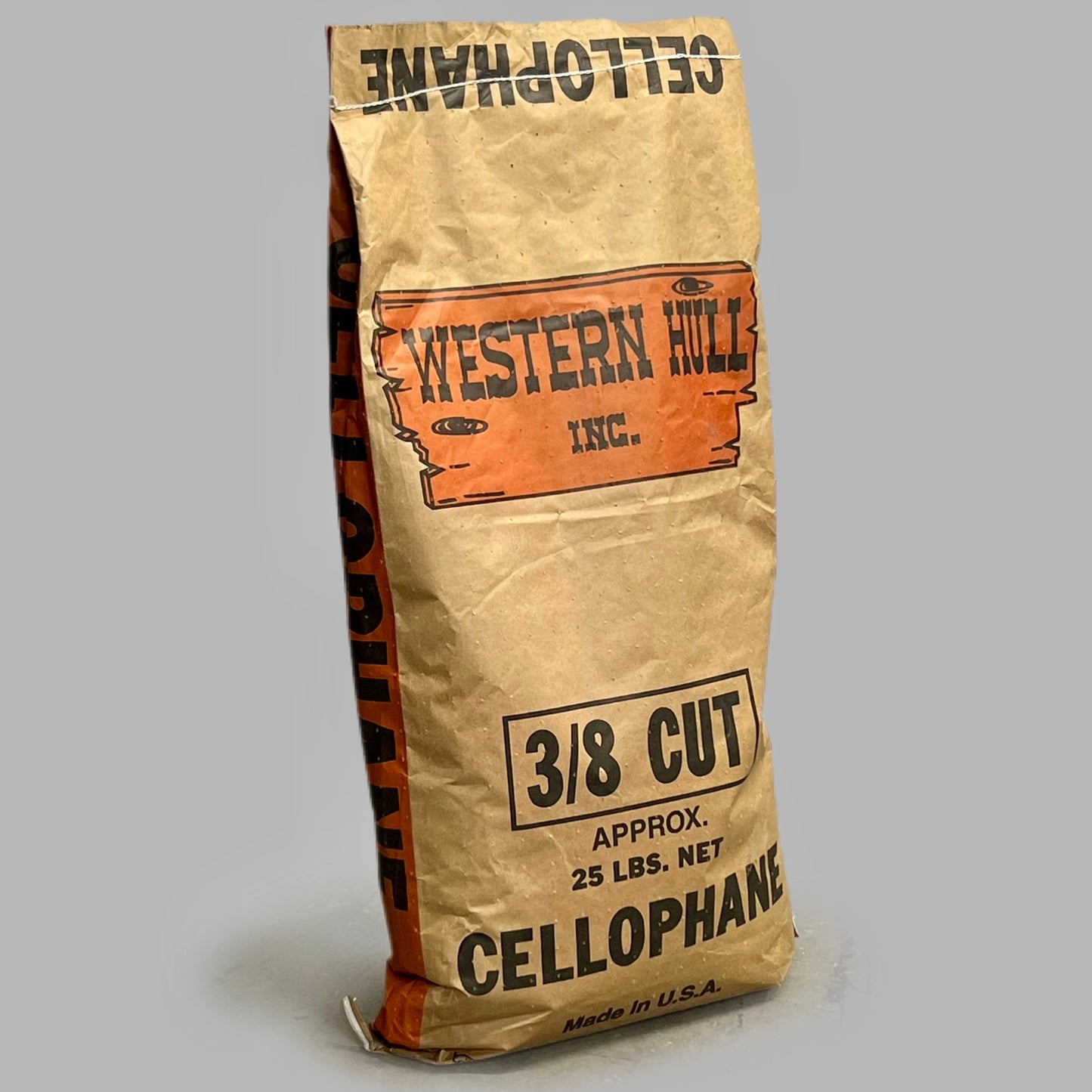 WESTERN HULL Cellophane Flakes 3/8 Cut 25 Lbs Bag