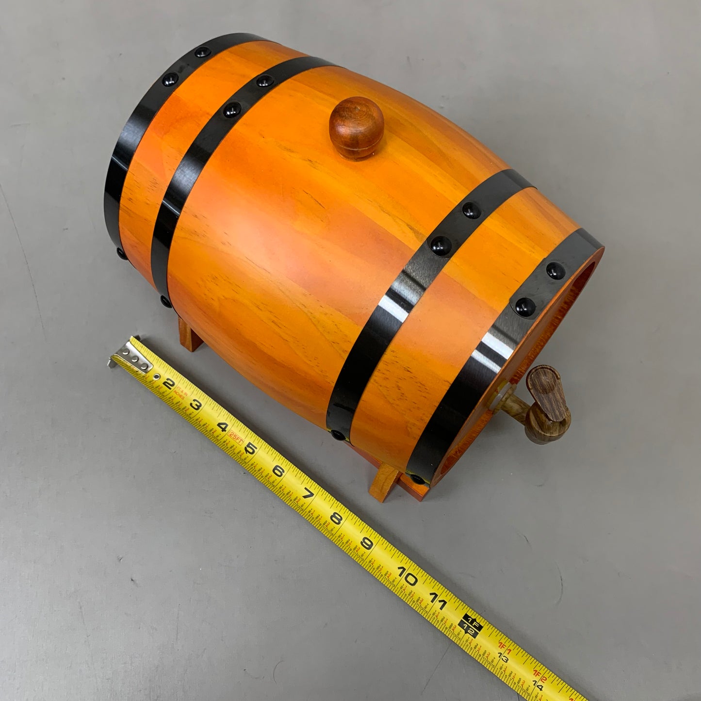 FIUDEX Solid Wood Wine Barrel Decorative Beer Keg Light Brown