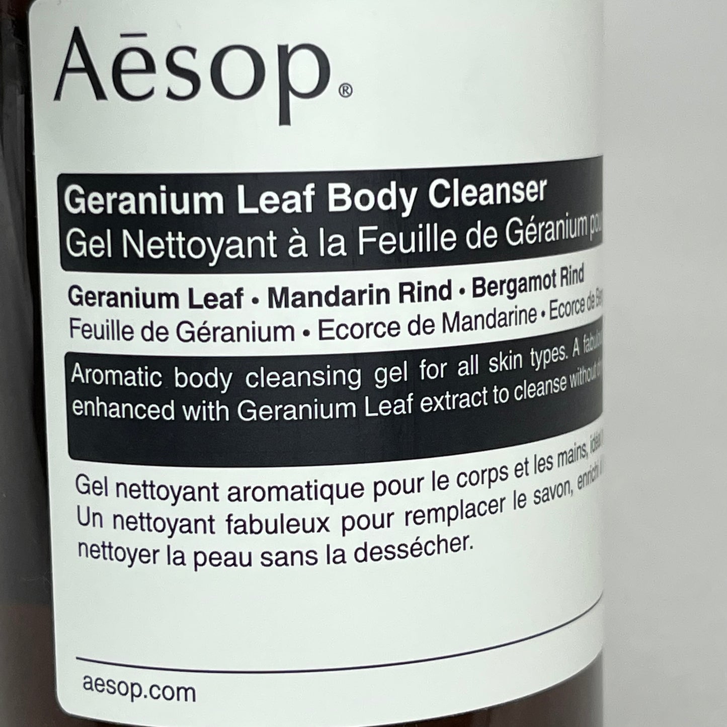 AESOP Geranium Leaf Body Cleanser With Pump 16.9 fl oz 20H1021A BB-12 Months