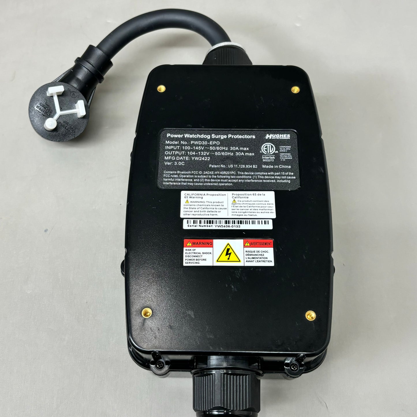 HUGHES AUTOFORMERS Power Watch Dog Smart RV Surge Protector 30 AMP 31" PED30EPO