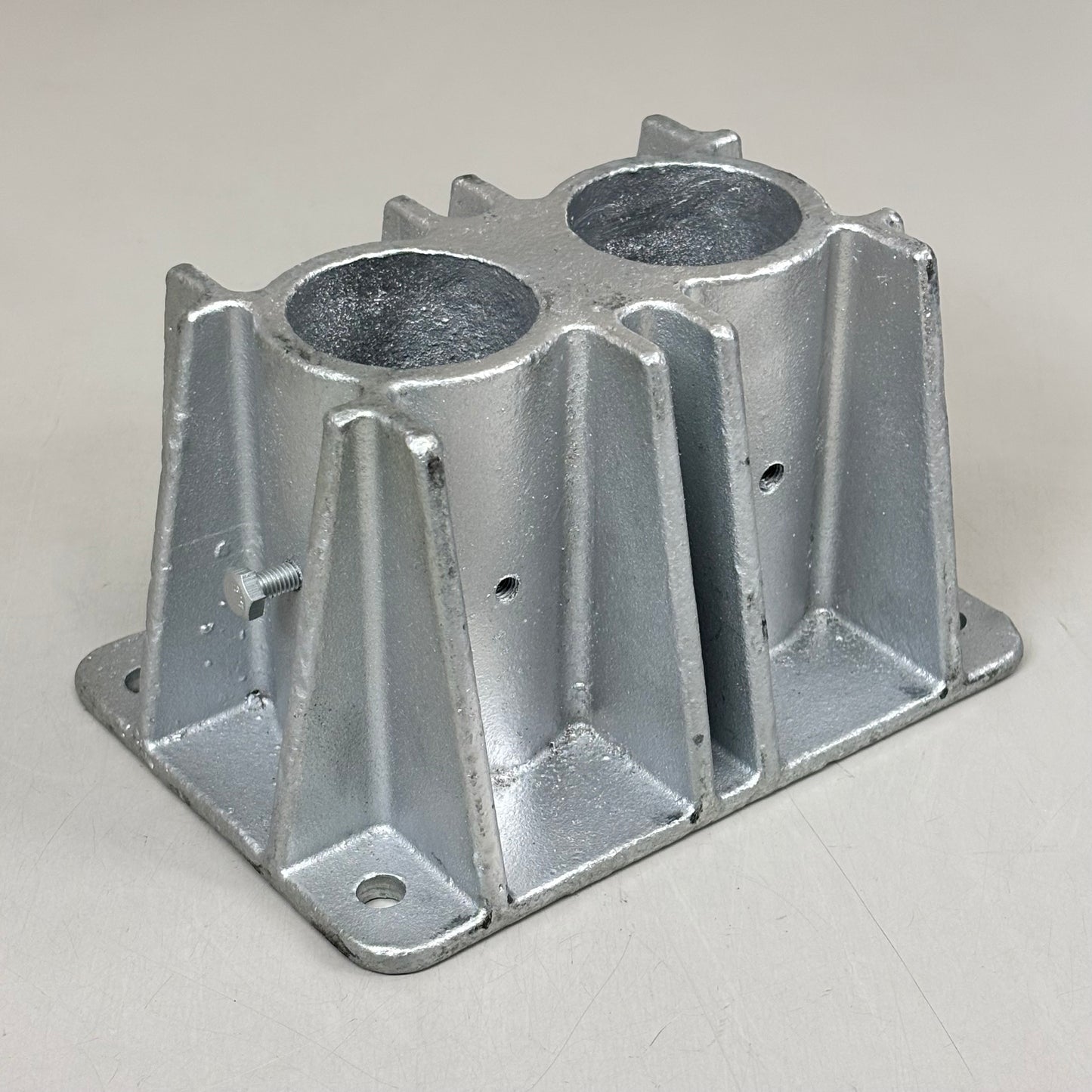 VESTIL Steel Pipe Safety Railing Double Socket Cast Steel 7"L x 5"W Unfinished