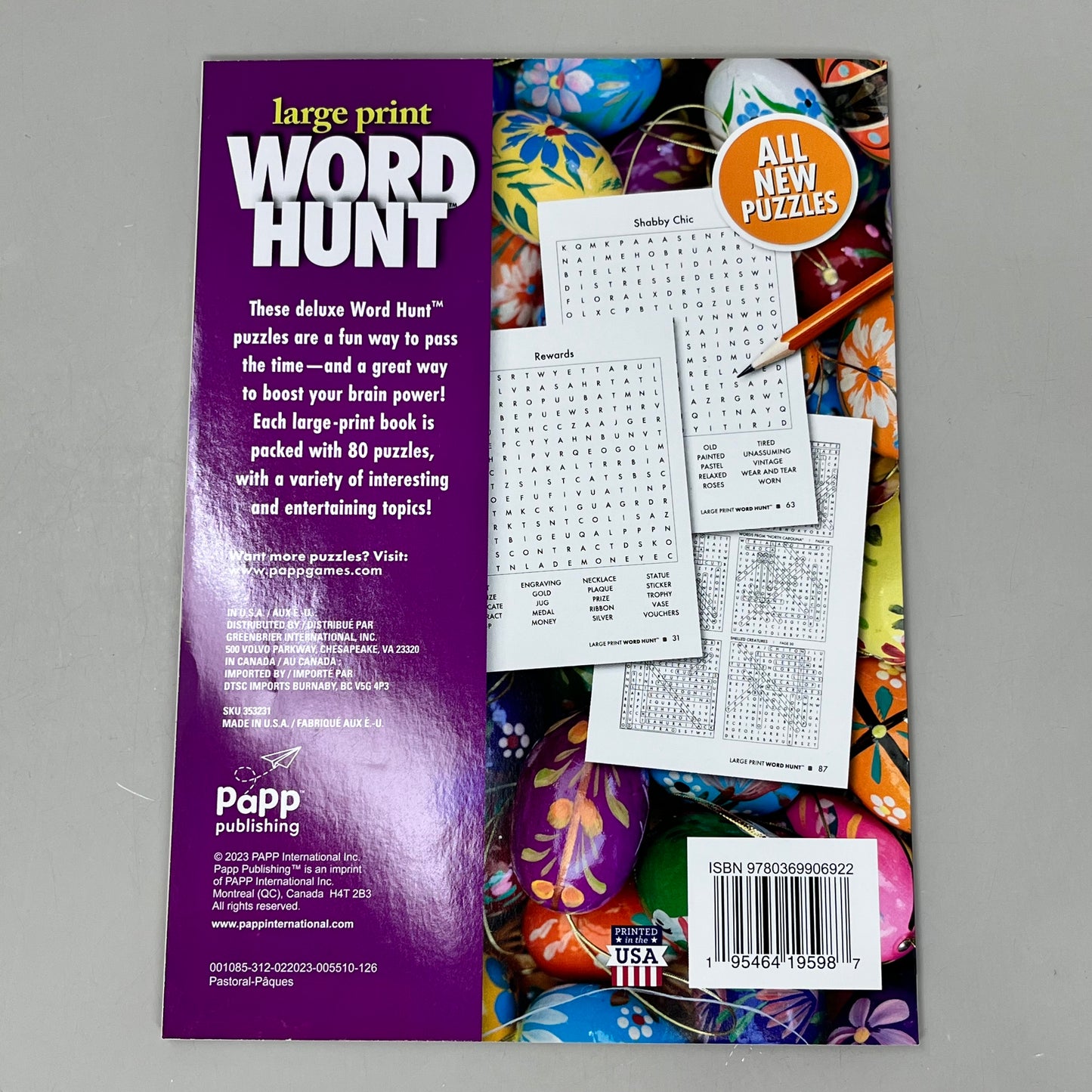 WORD HUNT (4 PACK) Large Print Word Search Puzzles Vol. 125, 126, 127, 128 353231