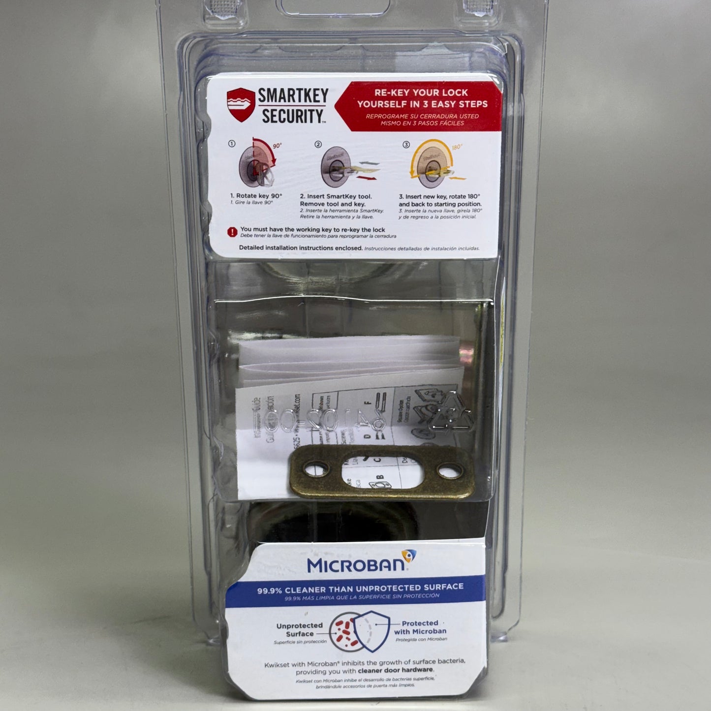 KWIKSET Deadbolt w/ Smartkey Keyed One Side Satin Brass Finish 92580-033