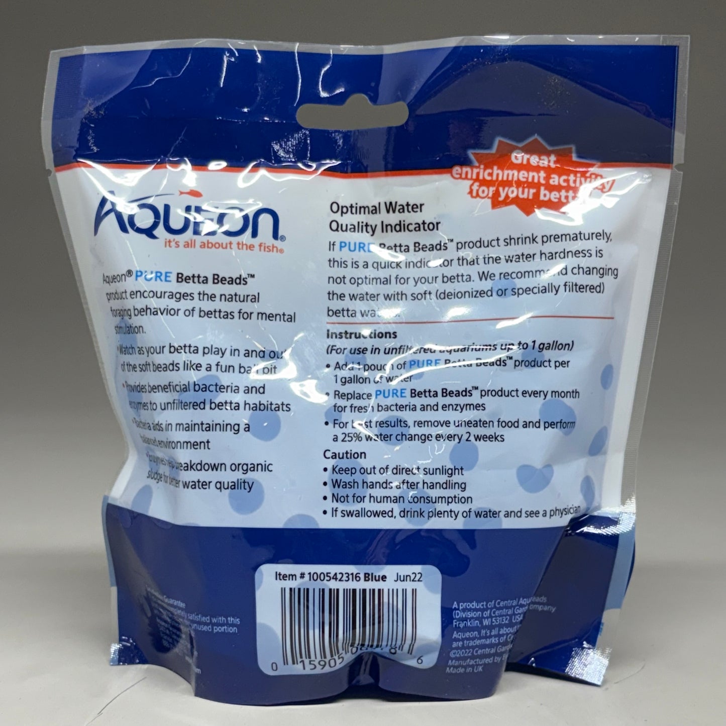 AQUEON (12 PACK) Pure Betta Beads Aids in a Healthy Aquarium For Fish