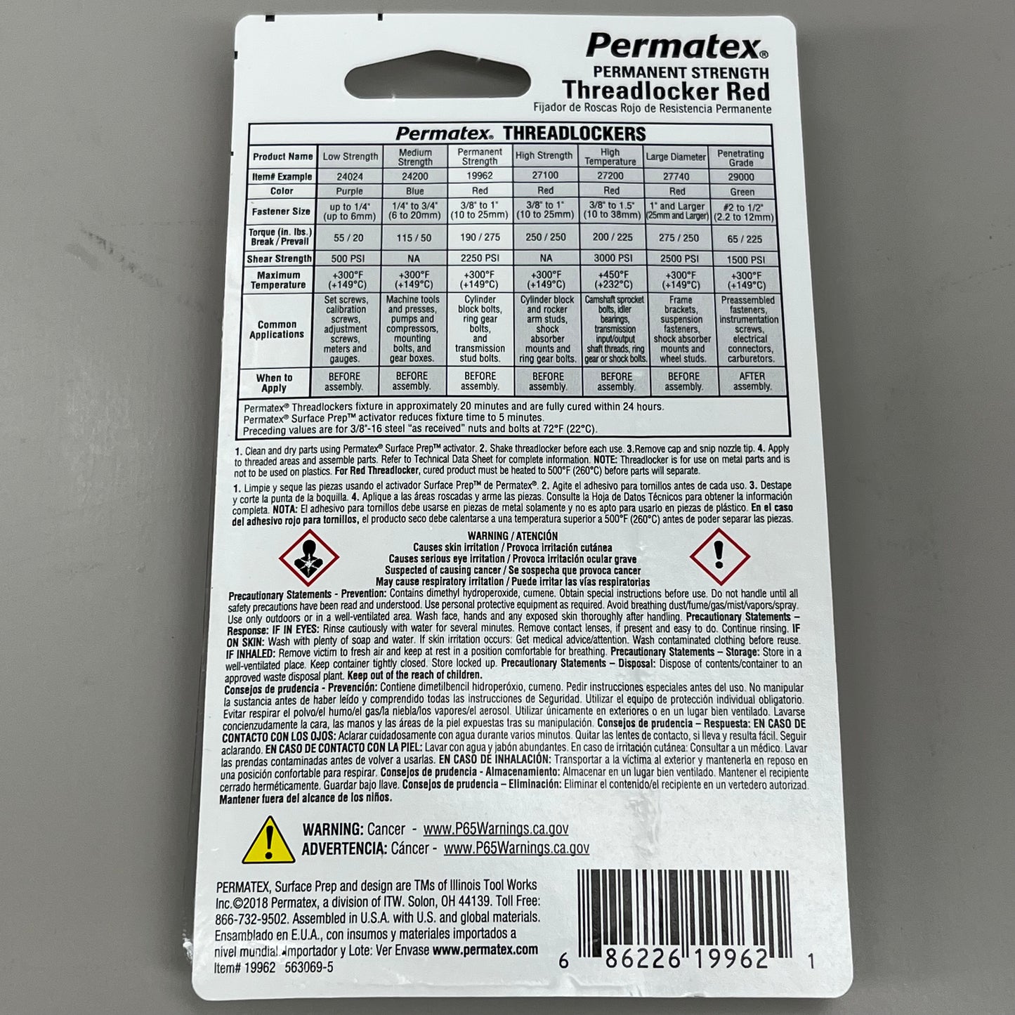 PERMATEX 2-PACK! Threadlocker Red Permanent Strength 3/8" - 1" 19962 .2oz (New)