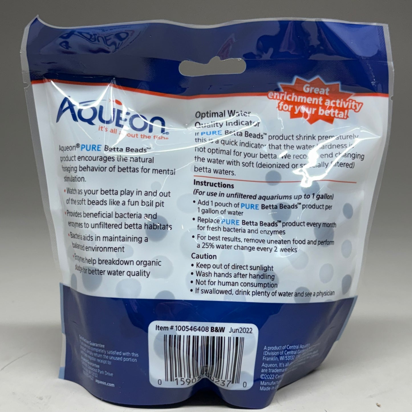 AQUEON (12 PACK) Pure Betta Beads Aids in a Healthy Aquarium For Fish