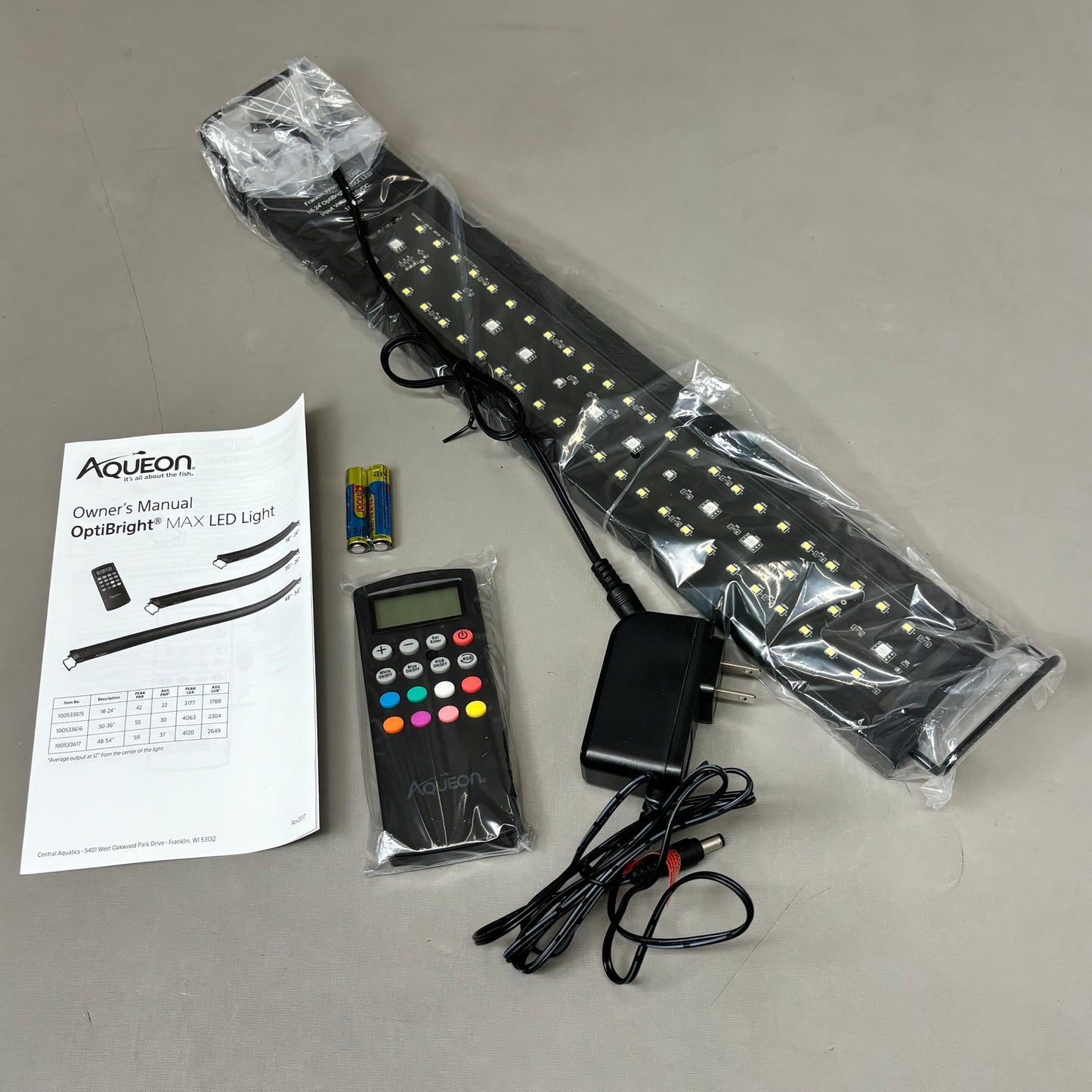 AQUEON OptiBright Max LED Light 18-24" Fish Tank Lighting System With Remote