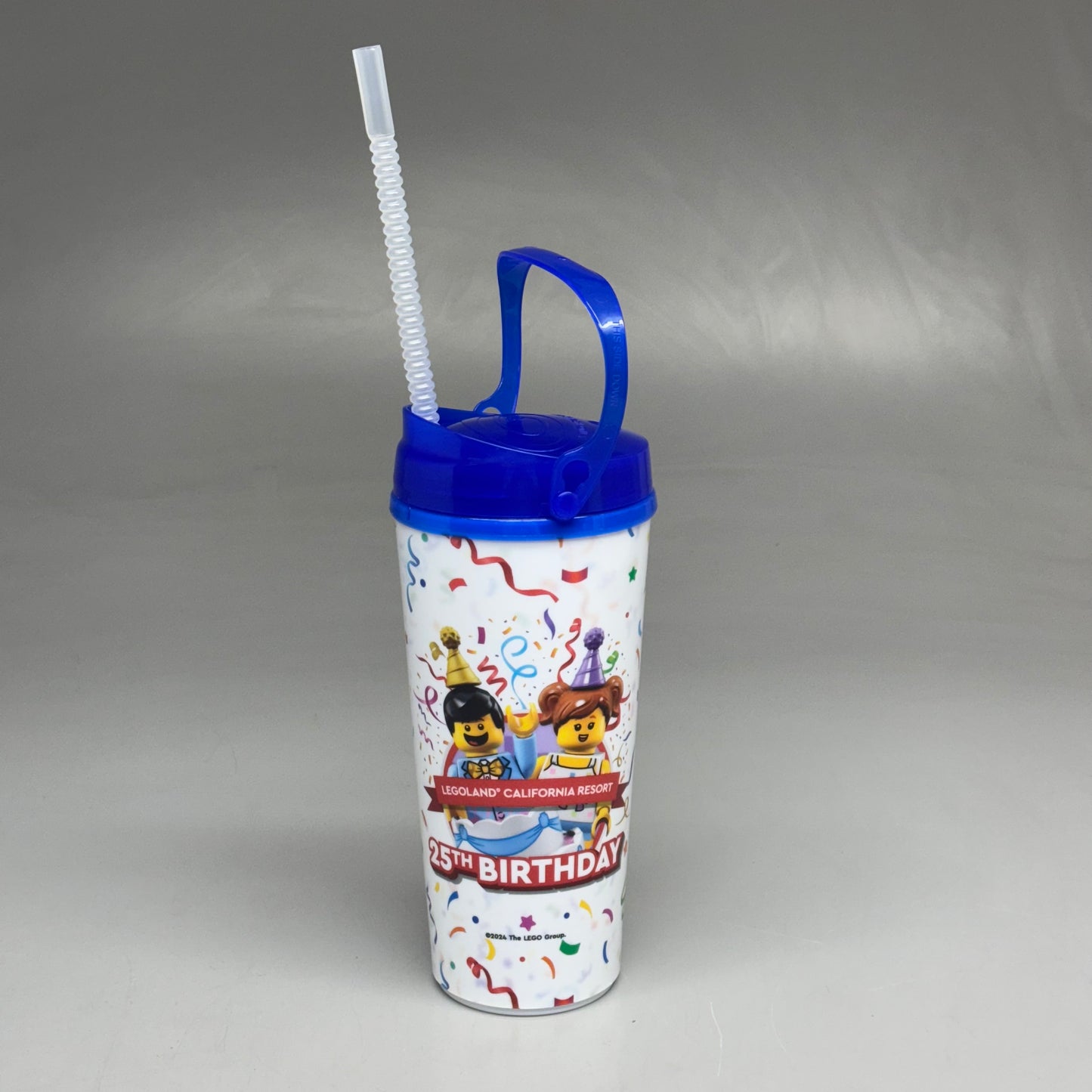ZA@ WHIRLEY (30 Pack) Legoland California 25th Birthday Cups W/ Lid, Straw, & Handle 24 oz