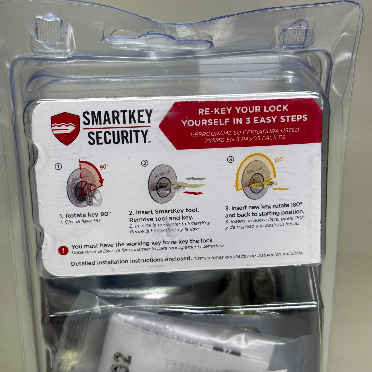 KWIKSET Smartkey Keyed Entry Door Knob w/ Microban Satin Nickel 94002-952