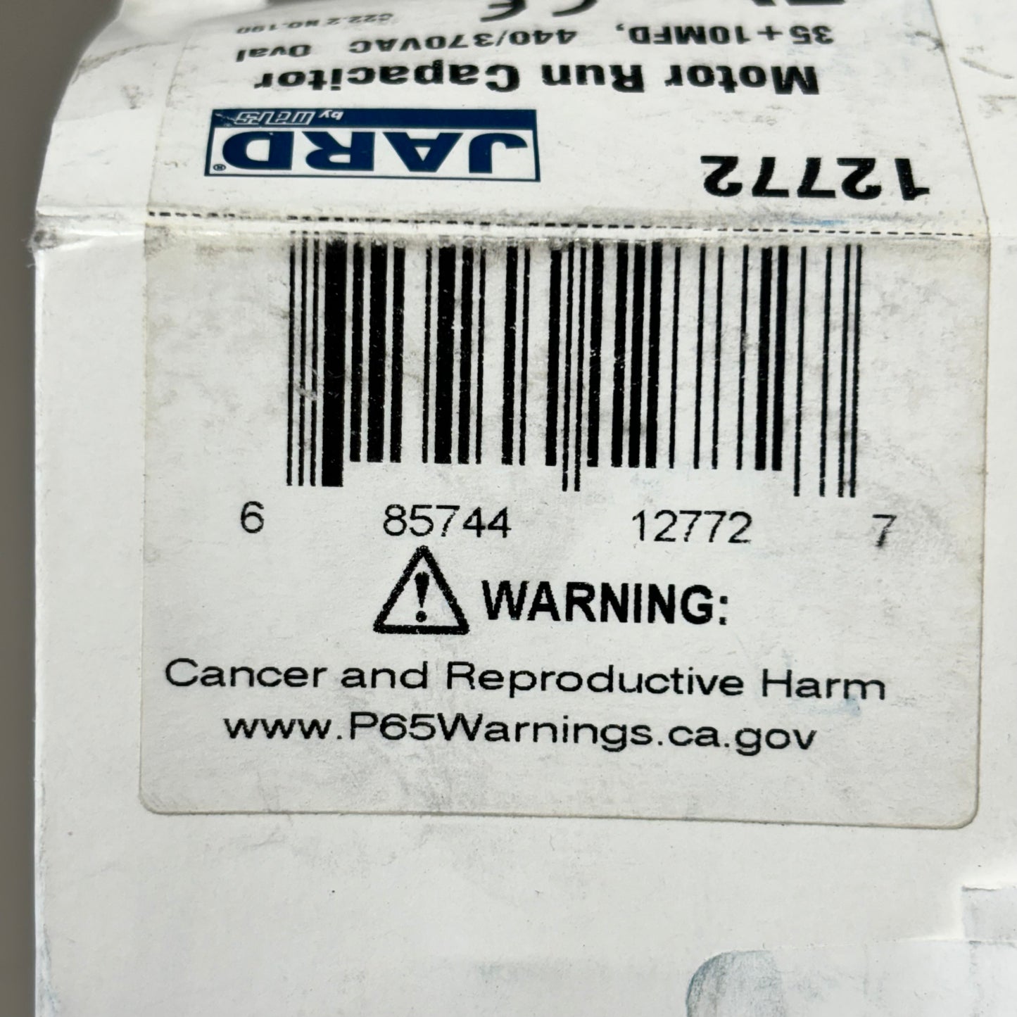 MARS JARD Motor Run Capacitor Oval 440/370VAC 35+ 10 MFD 4 Terminals Grey 12772