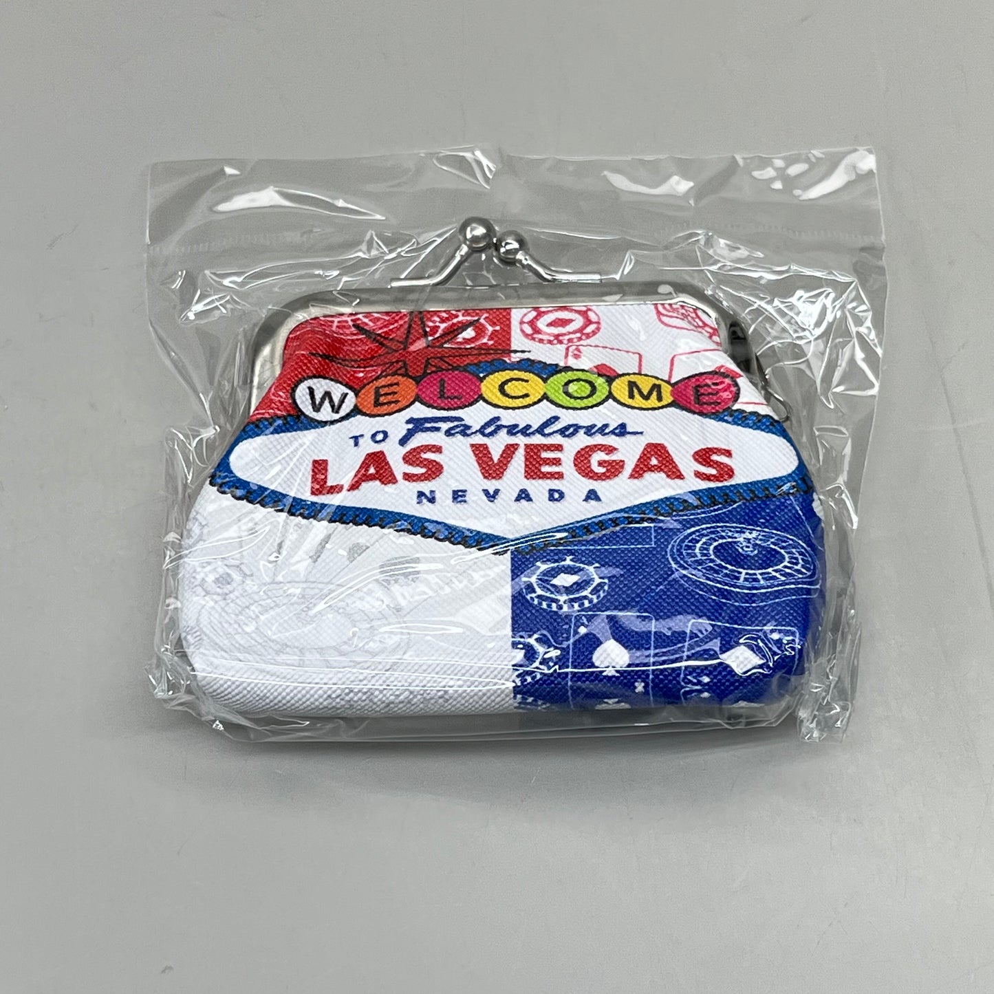 LAS VEGAS 3-PACK! Welcome to Fabulous Las Vegas Coin Purse Souvenirs 4" x 4" Poker