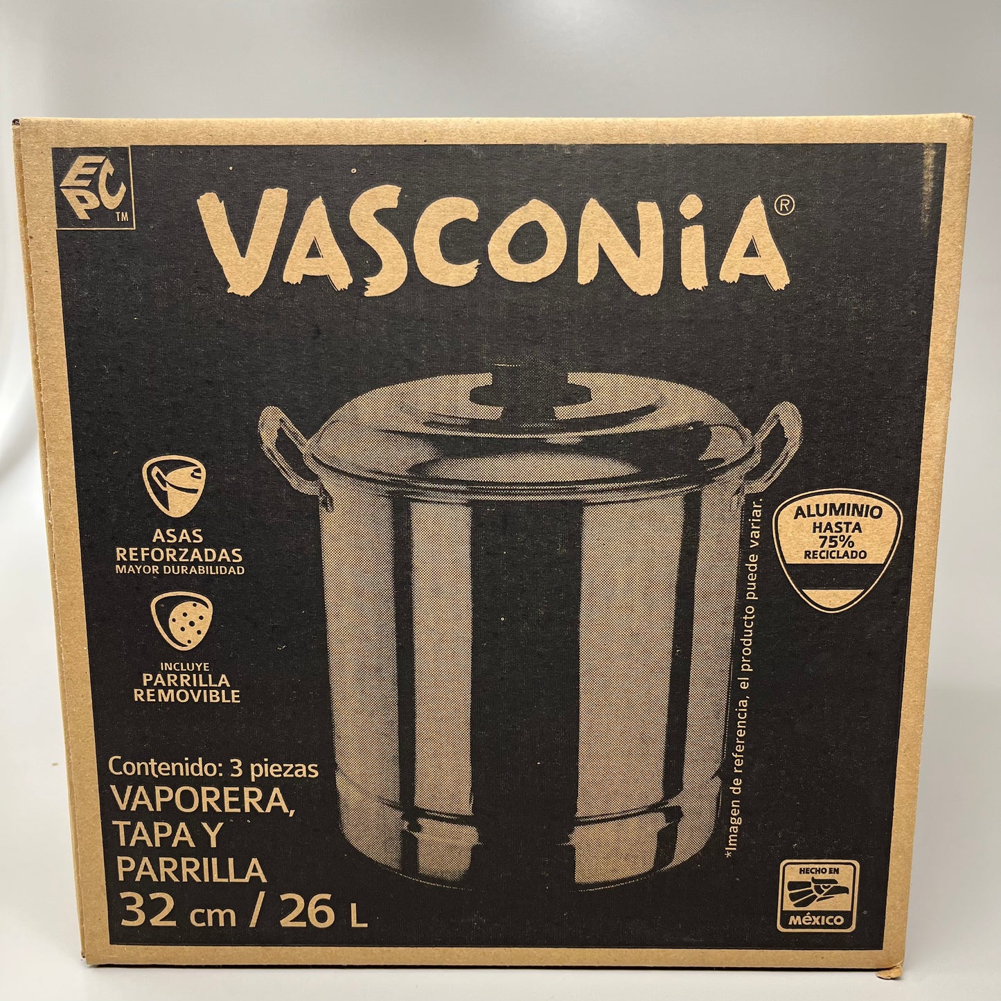 VASCONIA Steamer Pot w/ Lid & Tray Aluminum 13” 27.5 QT 26 L 713412 (New)