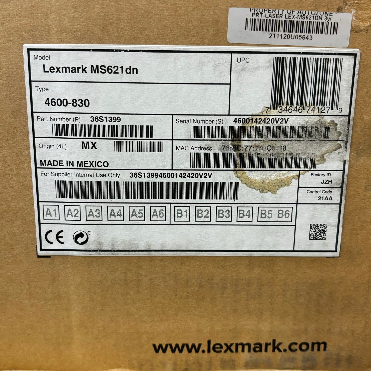 LEXMARK (New) MS621dn Monochrome Laser Printer