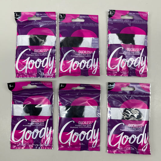 GOODY (6 PACK!) Ouchless Hair Nets Black 3000500