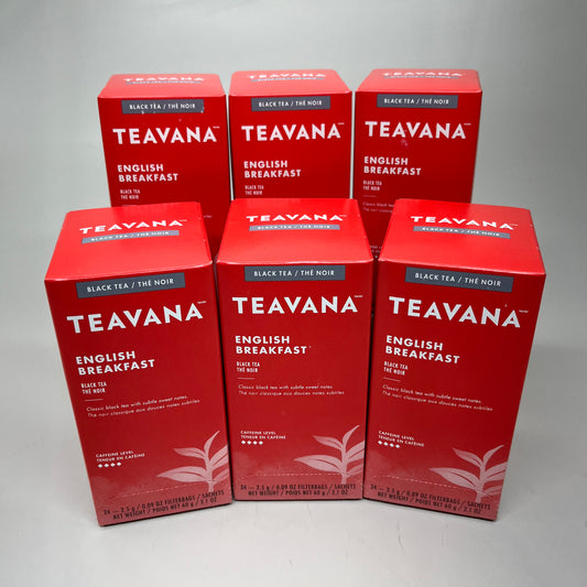 TEAVANA 6-PACK! Cases English Breakfast Black Tea - 144 Bags! Exp 11/24 (New)