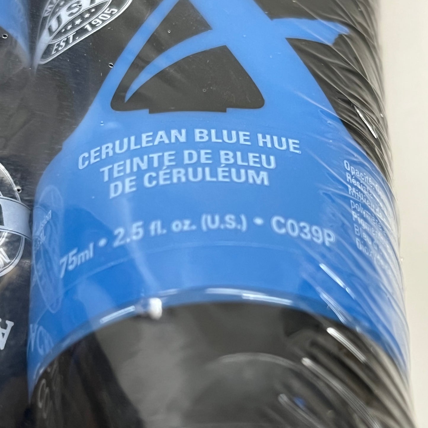 GRUMBACHER 3-PACK! Academy Acrylic Cerulean Blue Hue 2.5 fl oz / 75 ml C039P (New)