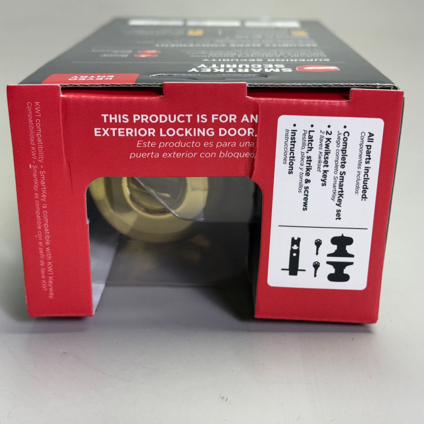 KWIKSET Door Knob Keyed Entry w/ Microban Polished Brass 97402-734