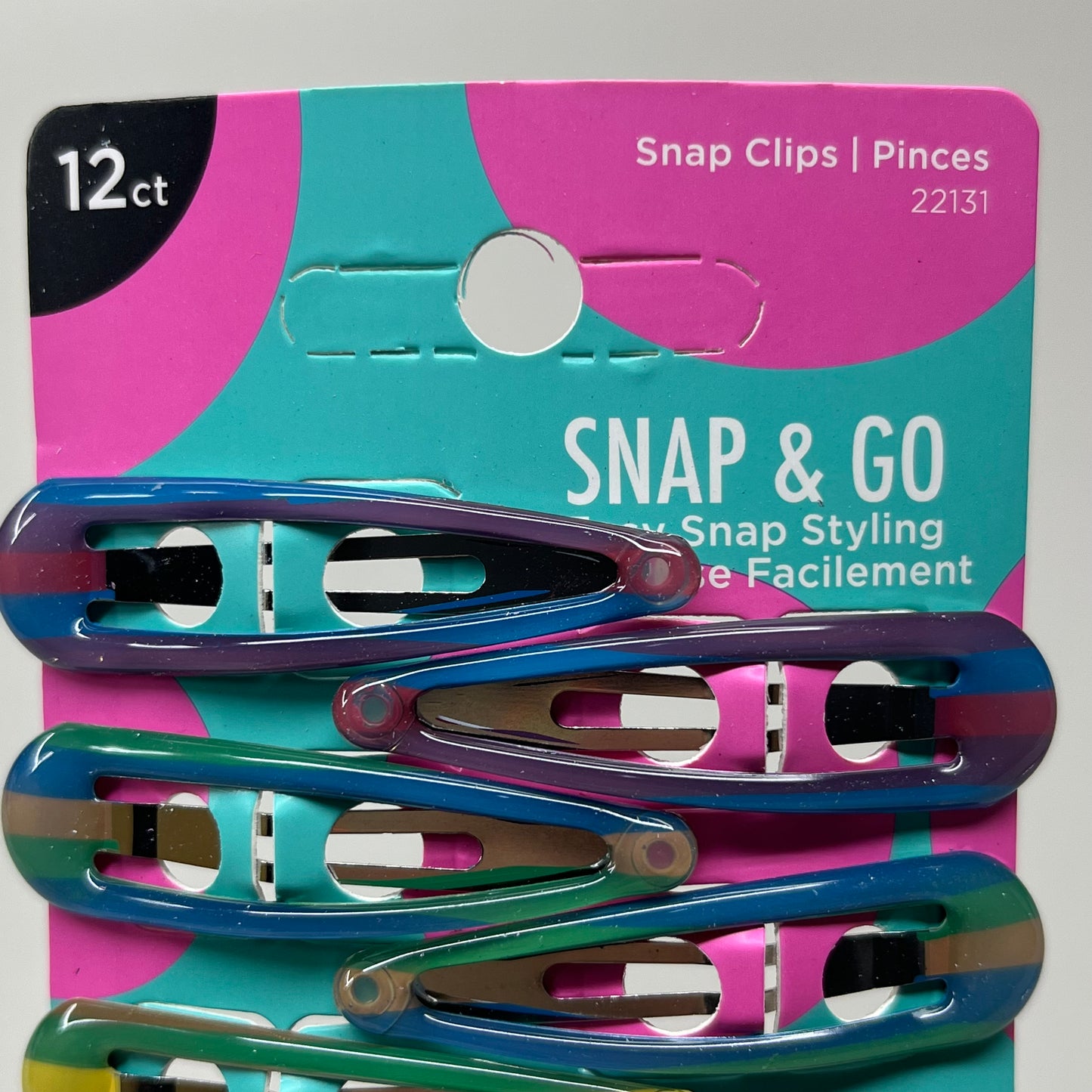 GOODY (6 PACK!) Girl's Snap Hair Clips Assorted Gel Colors 2" 3000663