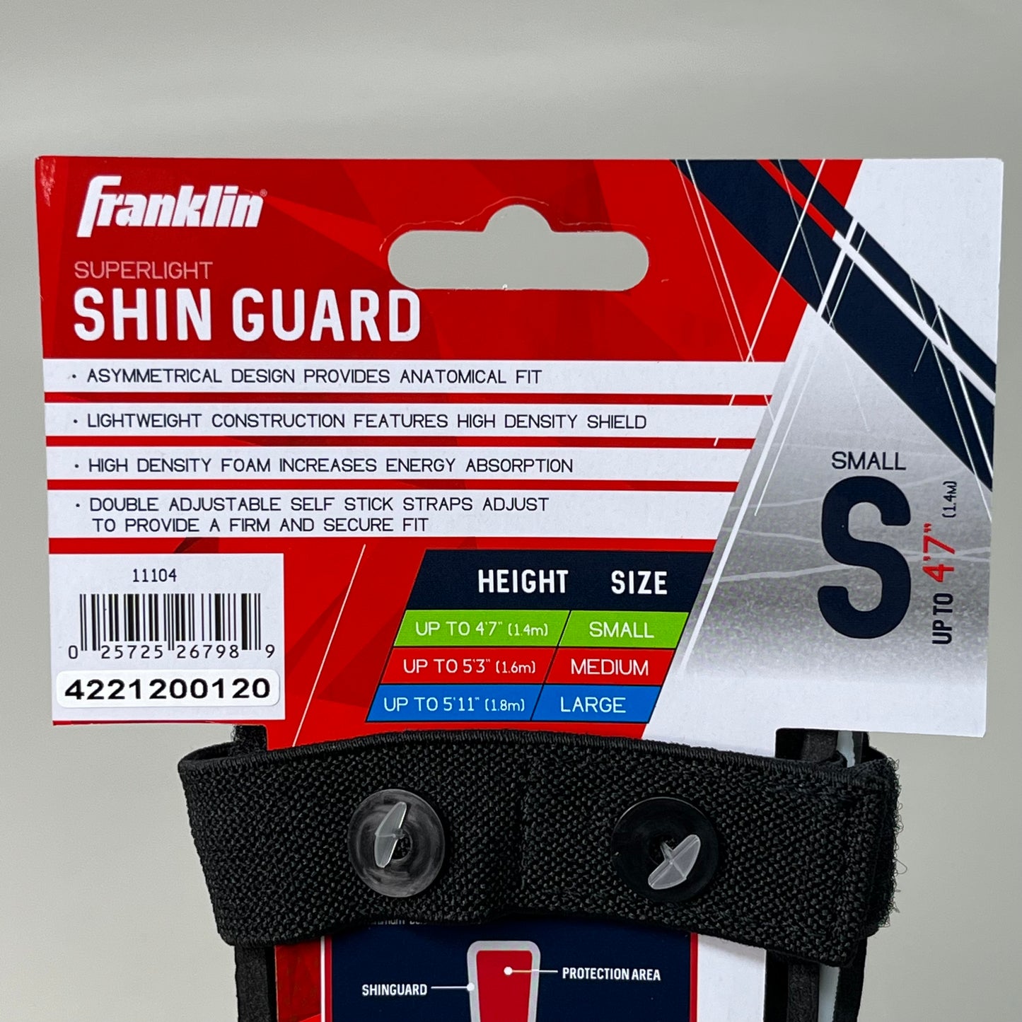 FRANKLIN 2-PACK Superlight Shinguards Sz Small up to 4'7" (1.4m) White 11104