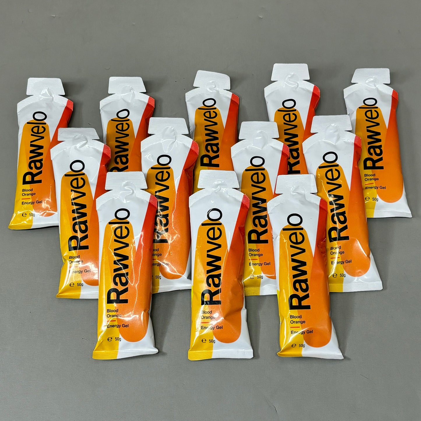 ZA@ RAWVELO (12 PACK) Energy Gels All Natural Blood Orange Cycling Hiking Running 11/25 K