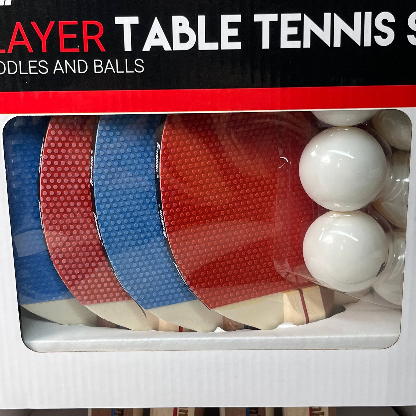 FRANKLIN 4 Player Table Tennis With Paddle and Balls Red/Blue Sides 3230200197