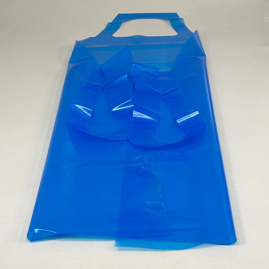 VR (50 PACK) Poly Co Die-Cut Aprons Economical & Lightweight 55"x35" Blue 46520