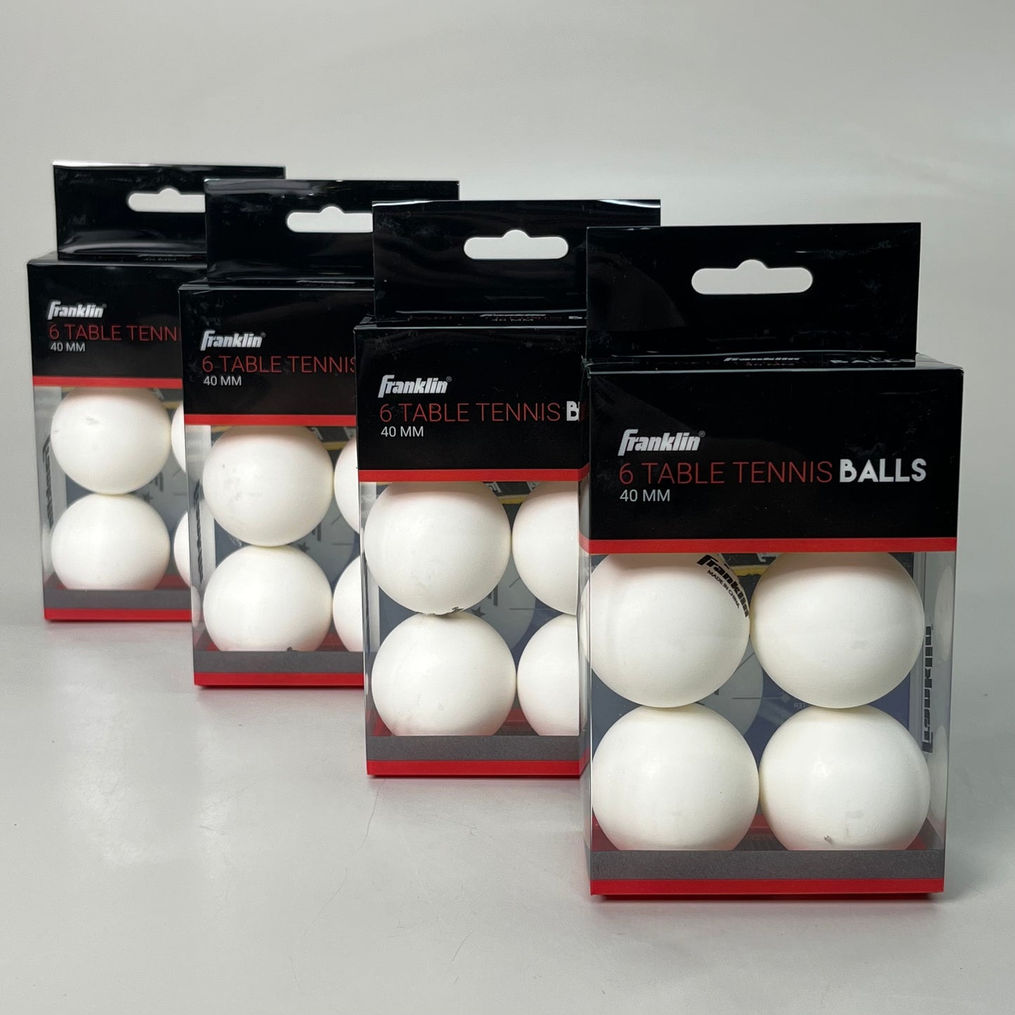 FRANKLIN (24 TOTAL BALLS) 3 Star Table Tennis Balls Ping Pong 40mm White 57102