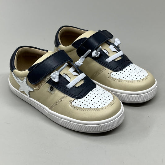 OLD SOLES Runsky Sneakers Leather Shoe Kid’s Sz 30 US 13 Cream/Navy/Snow #6135