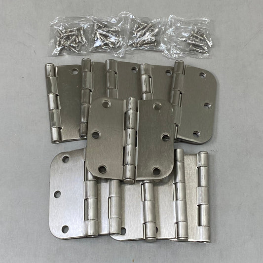 DESIGN HOUSE (10 Pack) Radius Satin Nickel Door Hinge 3 1/2", 5/8" Radius Corners 181420 (New Other- (See Images))