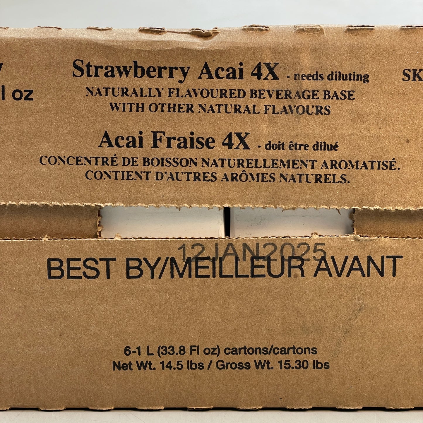 STARBUCKS (6 PACK) Strawberry Acai 4X Naturally Flavored Beverage Base 1 L BB 01/25