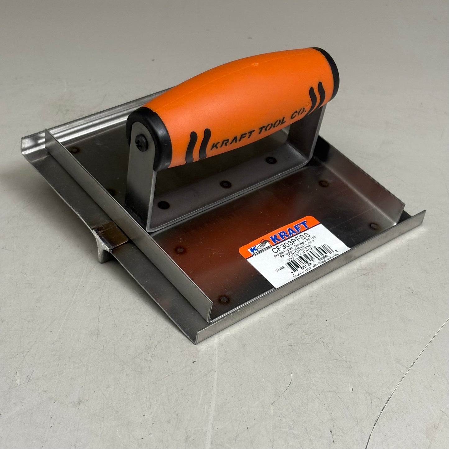 KRAFT TOOL CO Large Closed Bit Stainless Steel Hand Groover with ProForm Handle