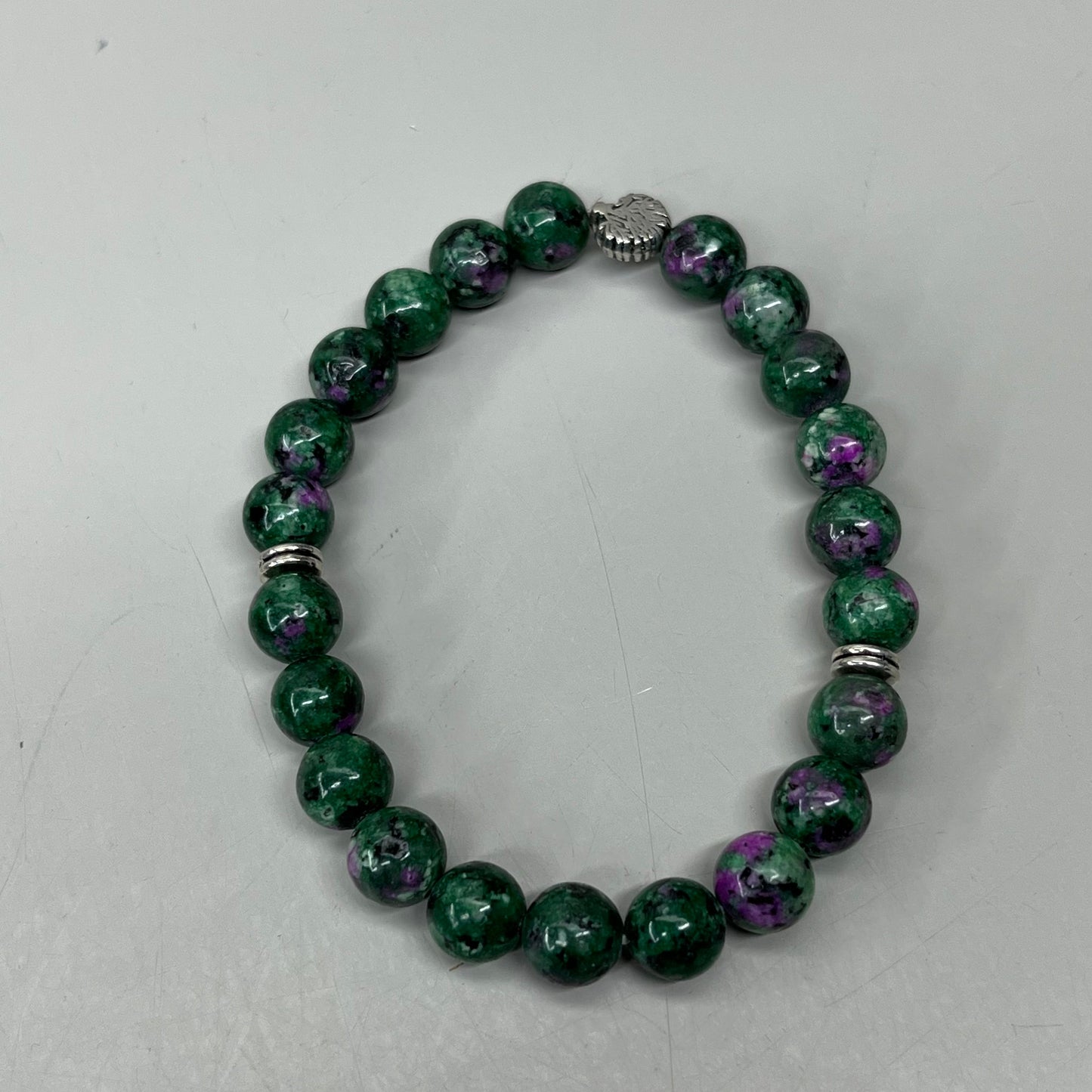 BEST WHOLESALE 7-PACK! Beaded Crystal Bracelets Assorted Silver Jewel 3" Green