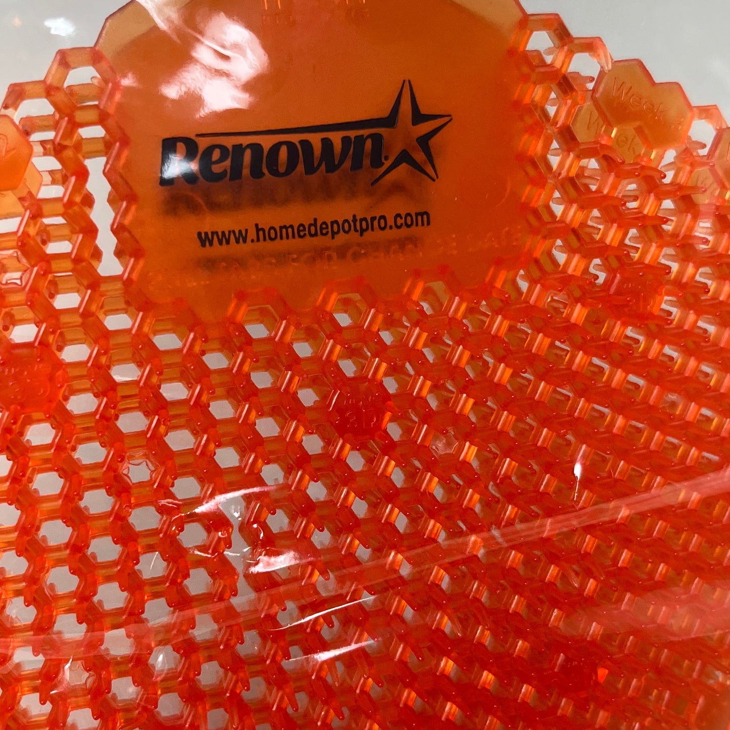 RENOWN (10 PACK) Wave 3D Urinal Screen Urinal Deodorizer Mango 6.5" x 7" Orange 2490971