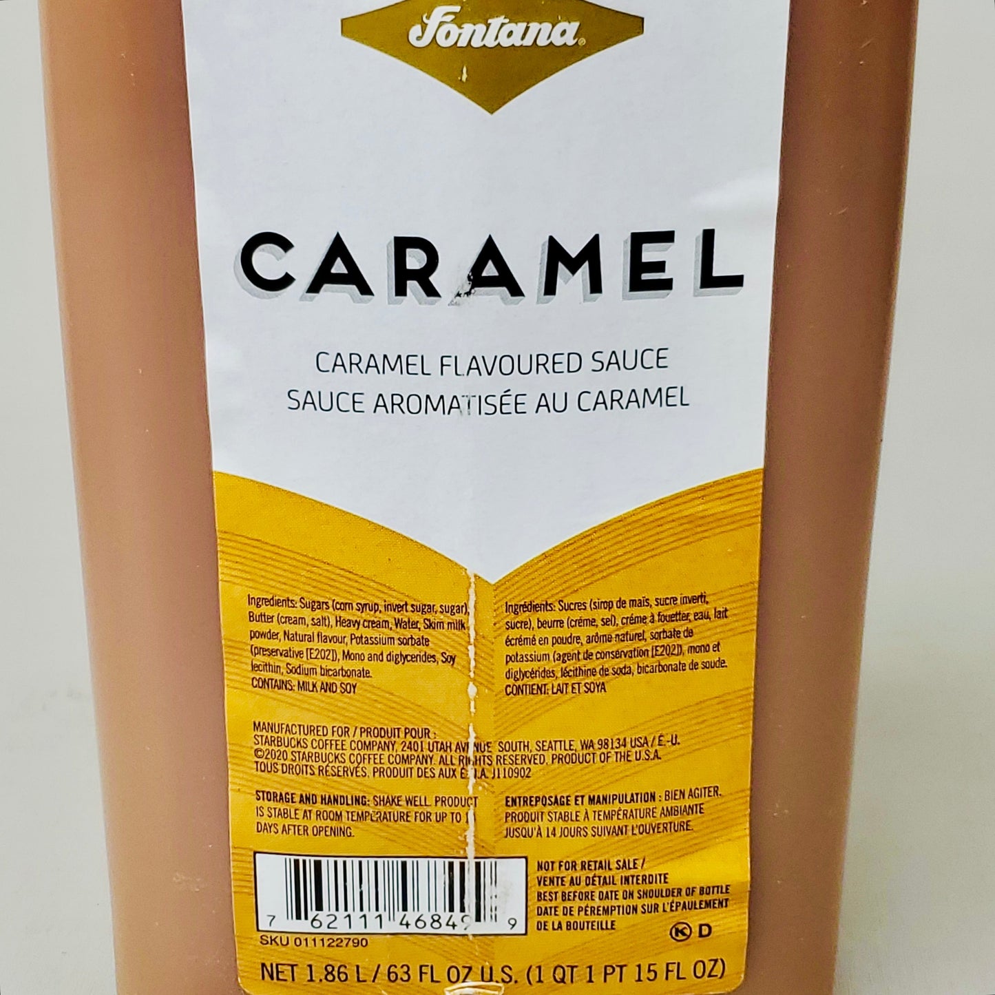 ZA@ STARBUCKS (4 PACK) Fontana Caramel Flavored Sauce (1.86 L/bottle) BB 11/24 A