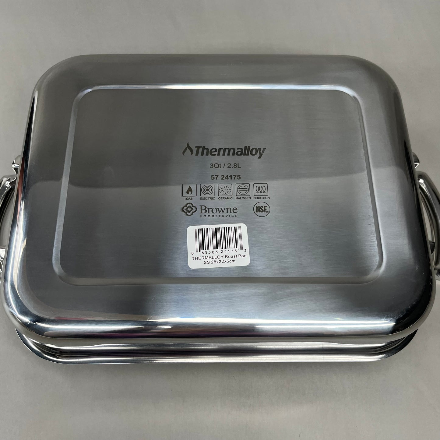 BROWNE Thermalloy Square Stainless Steel Roast Pan 5724175 (New)