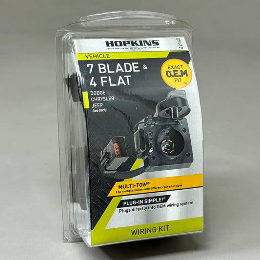 HOPKINS Vehicle 7 Blade & 4 Flat For Dodge Chrysler Jeep Wiring Kit 42145 (new)